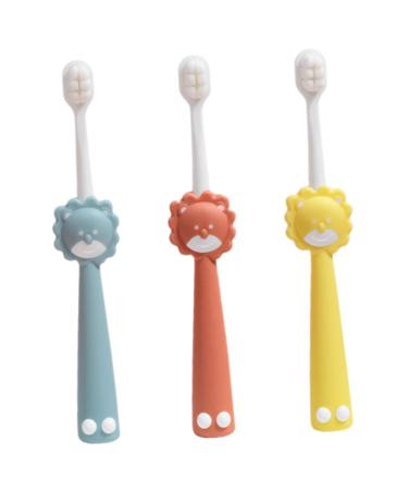 Minkissy 3 piece of children's toothbrush manual toothbrush ergonomic handle suction power additional toothbrushes for children beautiful children's toothbrush children's products portable pp 1 piece (1 Pack) sorted color