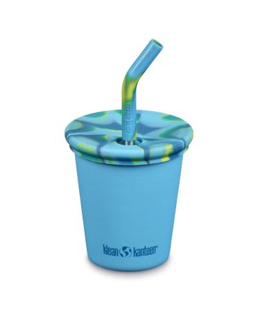 Klean Kanteen Kid Cup 10oz Stainless Steel Cup with Spill-Poof Straw Lid - Hawaiian Ocean