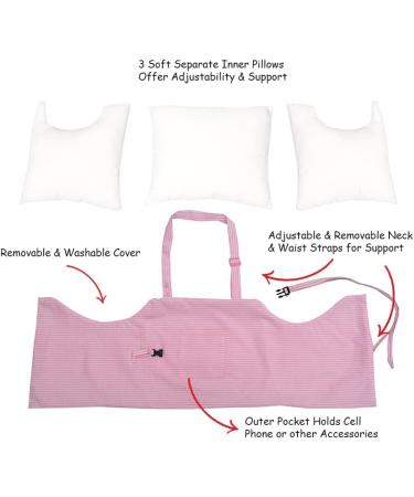 Post Surgery Recovery Pillow - Pink Stripes with Cotton Cover | Inspired Comforts - Buy Online on GoSupps.com