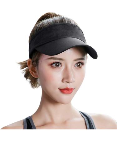 Adjustable Mesh Sun Visor Hat for Men and Women - Black | Ideal for Sports, Tennis, Golf, Running - Buy Online on GoSupps.com