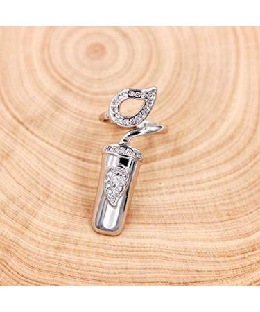 Uloveido Women's Crystal Rhinestone Fingernail Ring - Nail Art Charm for Girls SZ287 Platinum-3 - Buy Online on GoSupps.com