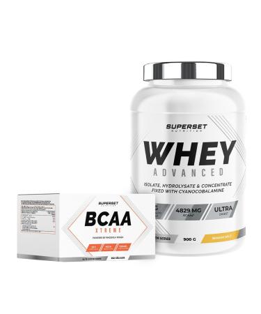 SUPERSET NUTRITION Superset Nutrition - Muscle Recovery Program - 100% Whey Protein Advanced 900g Banana Split - Bcaa Xtreme