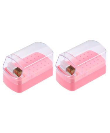 Beaupretty 2pcs Nail Polish Head Box Nail Organizers and Storage for Nail Tech Nail Tech Organizers and Storage Clear Container Nail Drill Bits Organizer Plastic Accessories Storage Box