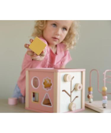 Buy Little Dutch 7114 FSC Wooden Activity Cube - Wild Flowers Pink | Enhance Motor Skills | International Shipping - Buy Online on GoSupps.com