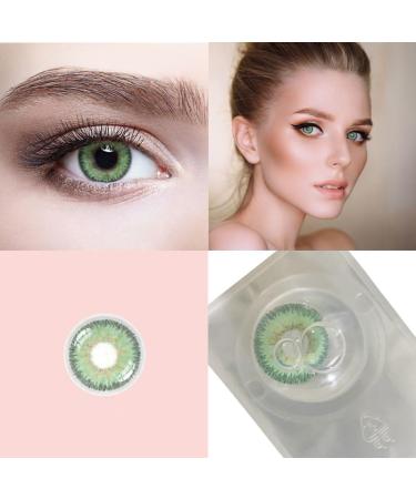 Very Opaque Natural Colored Contact Lenses - Silicone Comfort - C Green - 1 Pair (2 Pieces) - Dia 14.50 - 0.00 Diopters - International Shipping - Buy Online on GoSupps.com