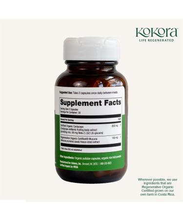 kokora Cordyceps Energy - Organic Adaptogenic Mushroom Supplement - Includes Certified Organic Cordyceps Extract and Regenerative Certified Organic Macuna - 60 Capsules - 30 Servings - Buy Online on GoSupps.com