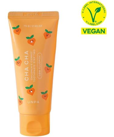 Unpa Cha Cha Carrot Toothpaste for Kids 36+ Months | Low Fluoride Formula | 2.65 oz - Safe & Fun Oral Care - Buy Online on GoSupps.com