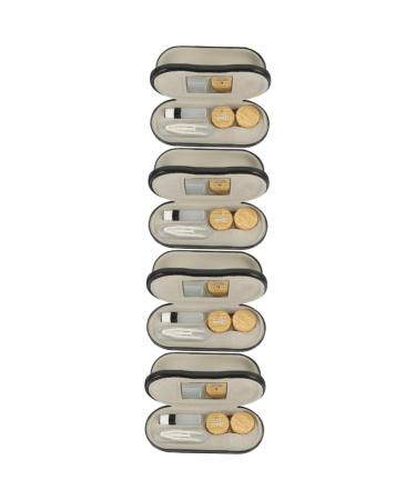 Lalafina 4 sentences glasses case with double usage purpose travel components losing case double -sided glasses case contact cover in travel size contact lenses travel metal multifunction