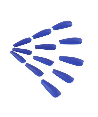 Brishow Coffin Artificial Nails - Long Ballerina Acrylic Press-On Nails (Blue) - 24 Pieces for Women & Girls - Shop Internationally! - Buy Online on GoSupps.com