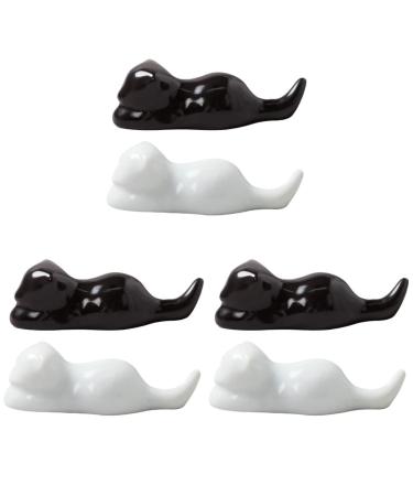 MAGICLULU 6 Pcs Porcelain Chopsticks Stand Fork Holder Japanese Chopsticks Rack Chopstick Rest Pillow Whale