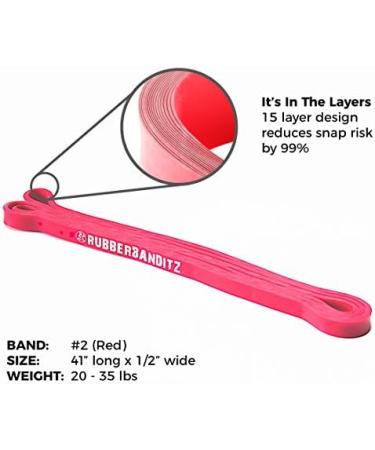 Rubberbanditz Heavy Duty Pull Up Assist Resistance Bands | Loop Exercise Workout Bands for Powerlifting Mobility & Stretching - Red - Buy Online on GoSupps.com