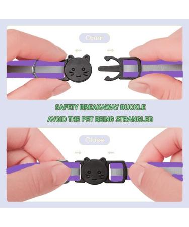 Hepplly 2-Pack Reflective Cat Collars with Bell - Quick Release Kitten Collars (Purple) | Shop Internationally - Buy Online on GoSupps.com