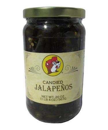 Buc-ees Candied Jalapenos in a Resealable Jar, Gluten Free, 20 Ounces