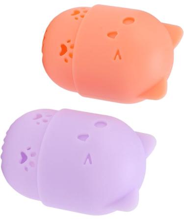 Makeup Sponge Holder Ventilating Cute Makeup Sponge Travel Bag Soft Sanitation for Makeup Accessories (Light Orange Purple) - Buy Online on GoSupps.com