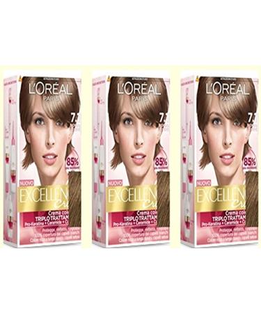 L'OR AL L'Oreal Excellence Cr me 7.1 Ash Blonde Hair Dye Coloring 3 Pack