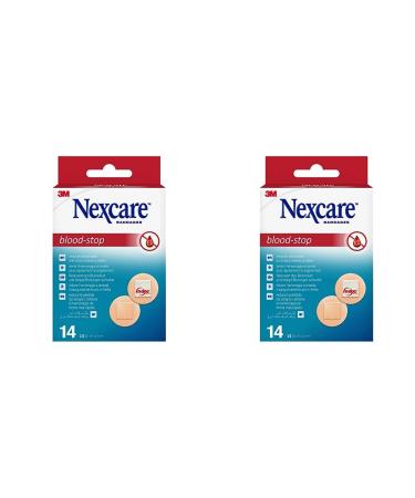 Nexcare Blood Stop Spots 22 mm 14 plaster p Pack efficient bloodstop patch for small cuts and wounds plasters for first aid kits (pack with 2) 14 pieces (2-pack) bloodstill ends
