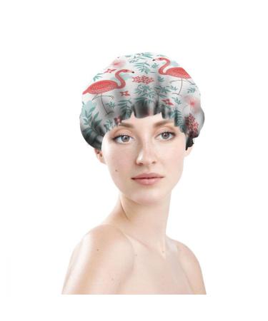 Pink Flamingos Tropical Shower Cap | Reusable Exotic Bird Hair Care Accessory for Women | 10.6 x 4.3 x 0.15 Inch - Buy Online on GoSupps.com