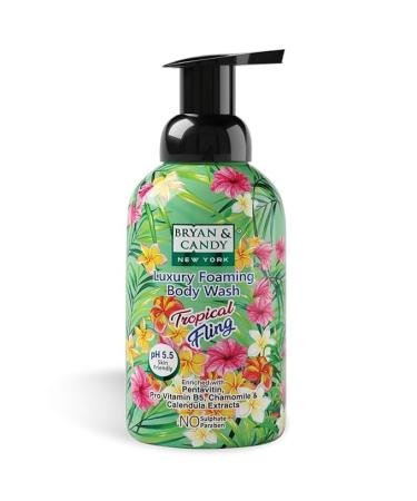 Luxury Foaming Body Wash with Pentavitin Pro Vit B5 Argan Oil Skin Friendly pH 5.5 All Skin Types 400 Ml (Tropical Fling)