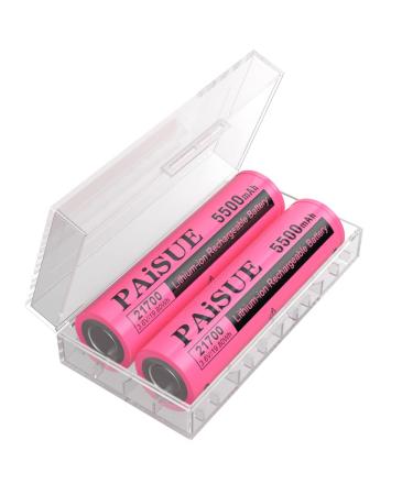 LCLEBM 3.6V Batteries 5500mAh High Capacity Rechargeable Flat-Top Batteries with Battery Case (Pack of 2)