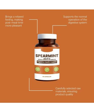 Spearmint 1000 mg 60 pieces for digestive and respiratory support Vegan NonGMO3PCS - Buy Online on GoSupps.com