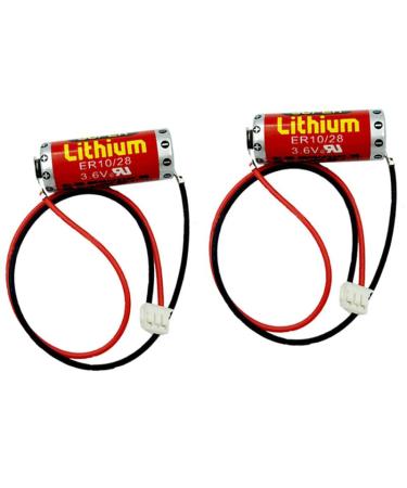 EVASEN (Pack of 2) ER10/28 3.6V 800mAh Battery ER10280 3.6V PLC Lithium Battery Suitable for Mitsubishi FX2NC-32BL ER10/28