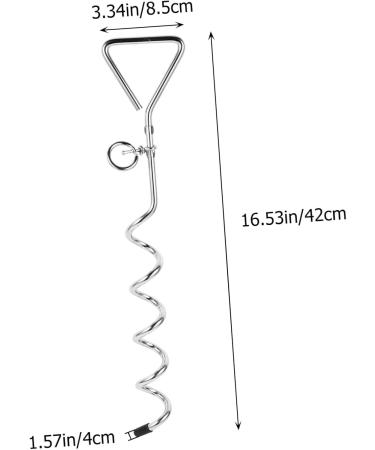 Angoily 3-Piece Dog Coupling Ground Anchor - Chrome Plated Metal Pet Tie Set (42x8.5x4cm) - Durable Silver Pet Accessories - Buy Online on GoSupps.com