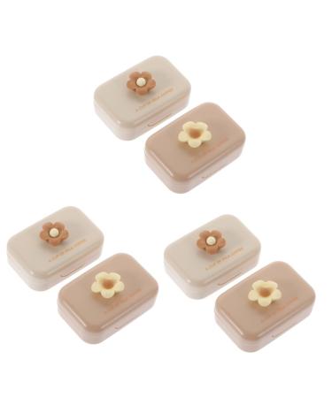 Healeeved 6 sentences Colored contact lenses contact lens container lens container case lens storage case The flowers container frame organizers travel holder pp different colors x 3 pieces 6.20x4.20cmx3pcs
