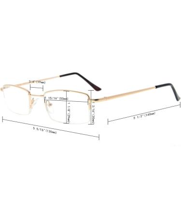 Eyekepper Half-Rim Reading Glasses - Flex Memory Titanium Bendable - Gunmetal +2.00 for Men & Women | International Shipping - Buy Online on GoSupps.com