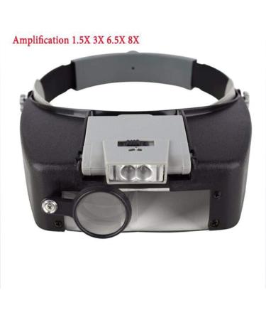 Lighted Head Magnifier Glasses Headset with Led Light Magnifying Head Lamp Headband Loupe Visor Hands-Free for Watch Repair Reading Eyelash Hobby Crafts Sewing 1.5X 3X 6 Interesting Life - Buy Online on GoSupps.com