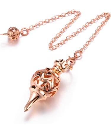 Crystears Rose Gold Copper Filigree Pendulum - Spiritual Jewelry for Divination & Reiki Healing - Buy Online on GoSupps.com