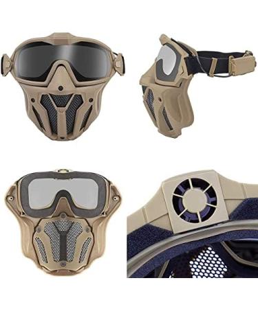 Full Face Tactical Mask with Goggles and ACH Helmet | Airsoft Paintball CS Games - 30*19cm BK - Buy Online on GoSupps.com