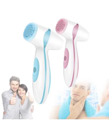 Silicone Exfoliating Blackhead Remover Pore Cleaning Facial Cleansing Brush Electric USB Charging with 4 Soft Brush Heads for Couple Deep Cleaning