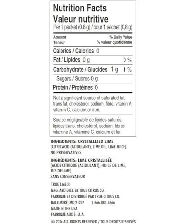 TRUE LIME Water Enhancer Bulk Dispenser Pack 0 Calorie Drink Mix Packets Sugar Free Flavoring Powder Water Flavo Made with Real Limes 100 Count (Pack of 2) - Buy Online on GoSupps.com
