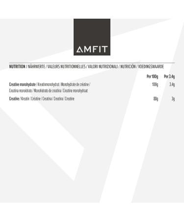 Amfit Nutrition Micronized Creatine Monohydrate 500g - Unflavoured | 147 Servings | Amazon Brand - Buy Online on GoSupps.com