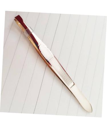 Tweezers Eyelashes Extension Clip Eyebrow Clip Flat Extend medium Golden - Buy Online on GoSupps.com