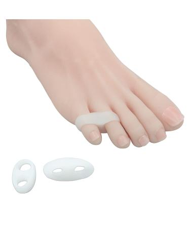 Zinyakon Two Hole Gel Small Toe Separator, 12 Pcs Little Toe Spacer for Overlapping Toe, Calluses, Blister, Relieve Foot Pain, Pinky Toe Corrector for Little Toe Bunion Pain