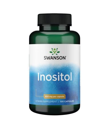 Swanson Inositol 650mg 100 Capsules High Dosed Soy Free Gluten Free Non-GMO