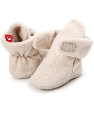 LACOFIA Baby Anti-Slip Soft Sole Slipper Booties 6-12 Months - Beige - Buy Online on GoSupps.com