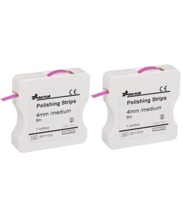 Anself Dental Polishing Strips 4mm Resin Tooth Interdental Grinding Tool (Pink (2 Rolls)) Pink 2 Pack.