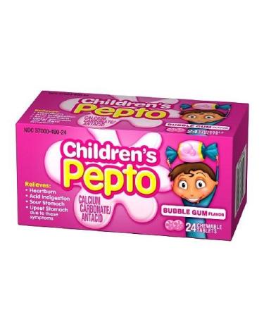 PEPTO CHILD CHEW TB BUBBLE GUM 24