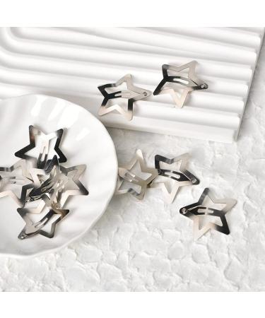 Star Snap Hair Clips - 10pcs Silver Barrettes for Women & Girls | Punk Hair Accessories - Buy Online on GoSupps.com