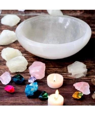 Selenite Cleansing Bowl 8cm - Spiritual Energy Healing Tool for Reiki, Angels, and Meditation - Handmade White Natural Crystal Storage and Decoration Piece - Buy Online on GoSupps.com
