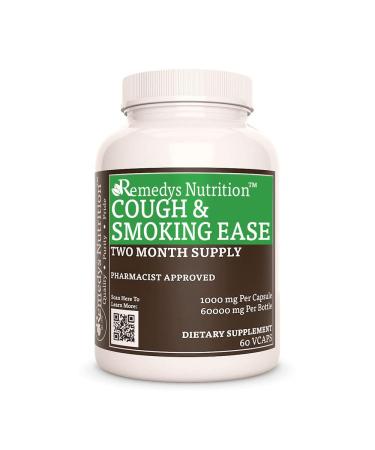Remedy's nutrition Cough and Smoking Ease | 1 000 mg 60 Vegan Capsules Herbal Dietary Supplement | Two Month Supply