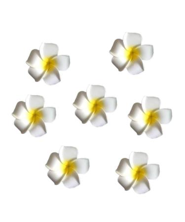 12 PCS 2.36 Inch Hawaiian Artificial Plumeria Foam Flower Hair Clip Handmade Mini Foam Flower Hair Accessories (Yellow) Y