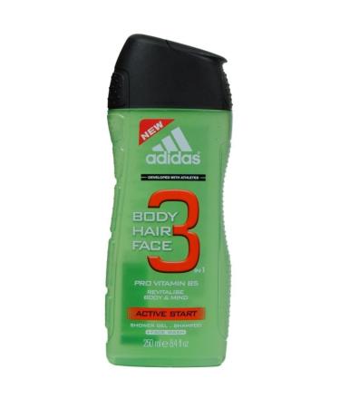 Adidas Revitalising Active Start 3 in 1 Face Hair & Body Shower Gel 250ml