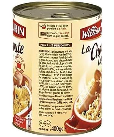 William Saurin Choucroute Garnie Plat Cuisin Sans Conservateur 400g Lot de 4 - Buy Online on GoSupps.com