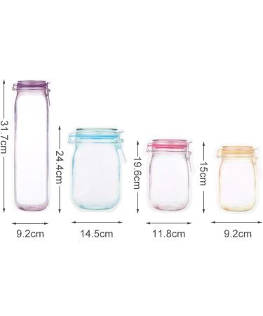 BKpearl 40 Pcs Mason Jar Bottles Bags Portable Food Storage Bag Snack Ziplock Bags Reusable Airtight Seal Storage Bags Leakproof Food Saver Bags for Travel Camping Picnic - Buy Online on GoSupps.com