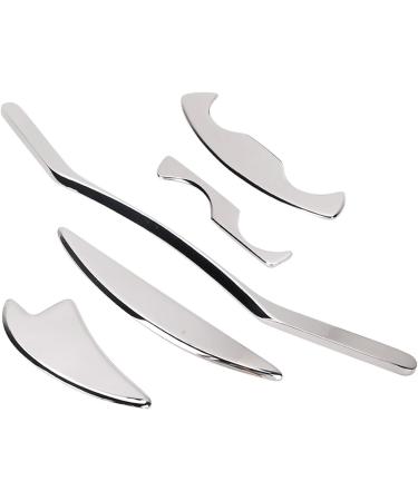 Verdant Touch Stainless Steel Gua Sha Massage Tool Set - 5 Pieces for Muscle Pain Relief & Body Wellness - Buy Online on GoSupps.com