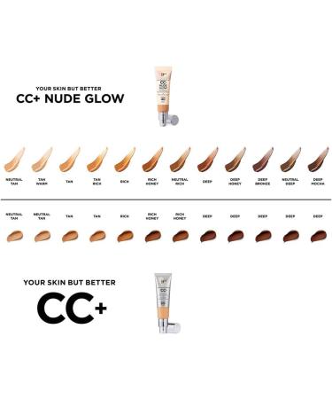 IT Cosmetics Your Skin But Better CC+ Nude Glow Foundation & Glow Serum Deep Honey 1g - Medium Coverage, Lightweight Formula | Pack of 1 - Buy Online on GoSupps.com