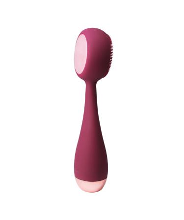 PMD Clean Pro RQ - Smart Face Cleaning device with silicone brush & rose quartz Gemstone Active Warmth Anti -aging massage device - waterproof - SonicGlow vibration - Clear pores & blackheads berry
